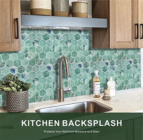 10-Sheet Kitchen Backsplash Peel And Stick Tile Thicker Version Vinyl 3D Hexagon Tiles Stick On Wall 12" X 12" #TOP4