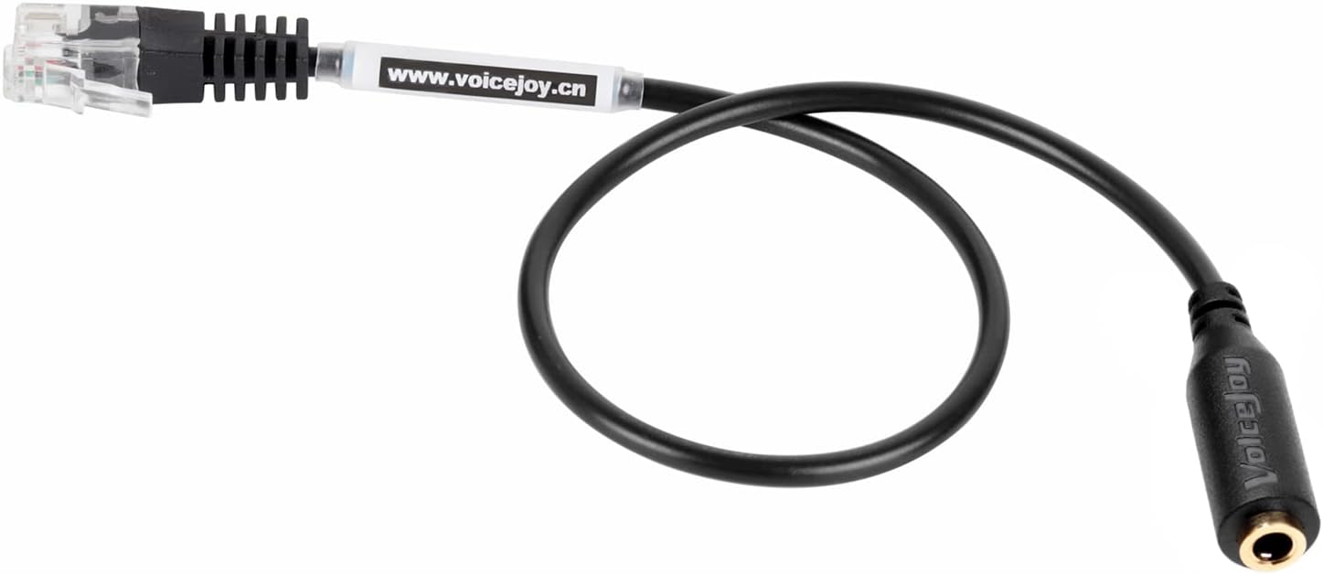 VoiceJoy 3.5mm Smartphone Headset to RJ9 Adapter Cable - 3.5mm Headphone Converter to Office Telephone IP Phones