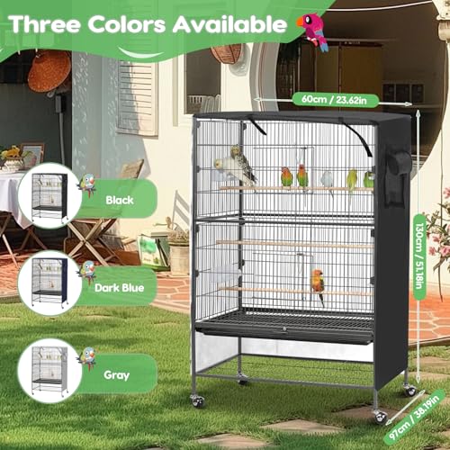 Image of Bird Cage Cover, Large Birds Cage Covers for Night, Birds Cover for Cage with Adjustable Front Curtain, Blackout & Breathable Birdcage Covers for Parrot, Small Animals(Not Include Bird Cage)