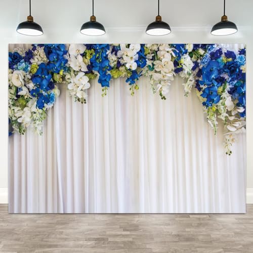 Toile de fond blanche fleurie 4,6x3m pour cérémonie de mariage et grand studio photo