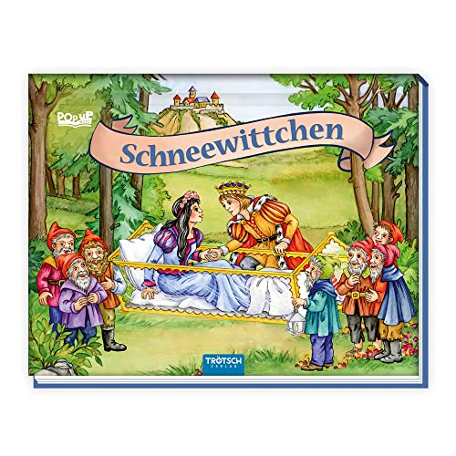 TRÖTSCH - Mini-Pop-up-Buch 'Schneewittchen' | Handliches Märchenbuch mit aufklappbaren 3D-Szenen: Liebevoll illustriertes Kinderbuch zum Vorlesen, ideal als kleines Mitbringsel | Ab 3 Jahren