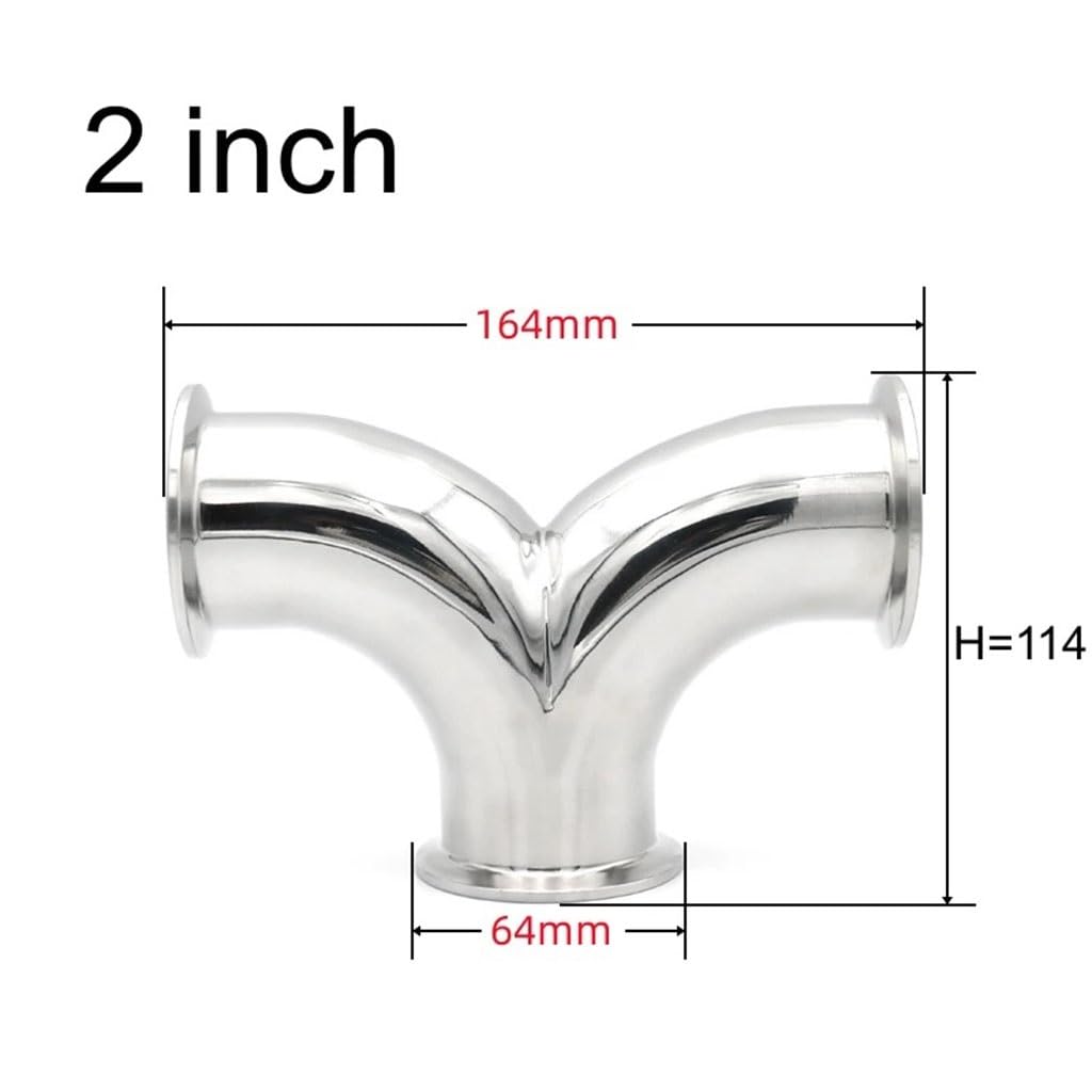 Trójdrożny trójnik kolankowy ze stali nierdzewnej 316 w kształcie litery Y, trójzaciskowy, 1,5-2 cale sanitarny, 1 szt.(2inch)