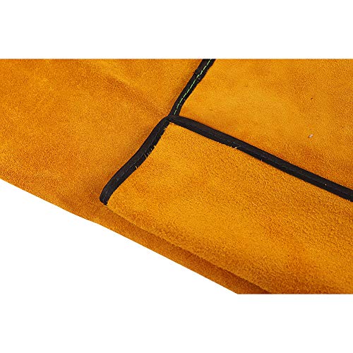 Leather Welding Jackets 103Cm Length Long Welding Apron, Flame Resistant Welder Clothes Coat With Sleeves, Wear-Resistant Anti-Scald Welding Cape For Most Men Wq23 #TOP4