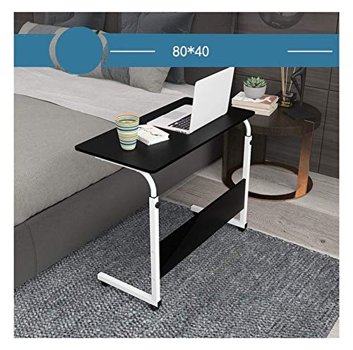 bns7fapq Lazy - Mesita de noche ajustable en altura para cama, sofá, sala de estar, dormitorio (negro, 60 x 40 cm)