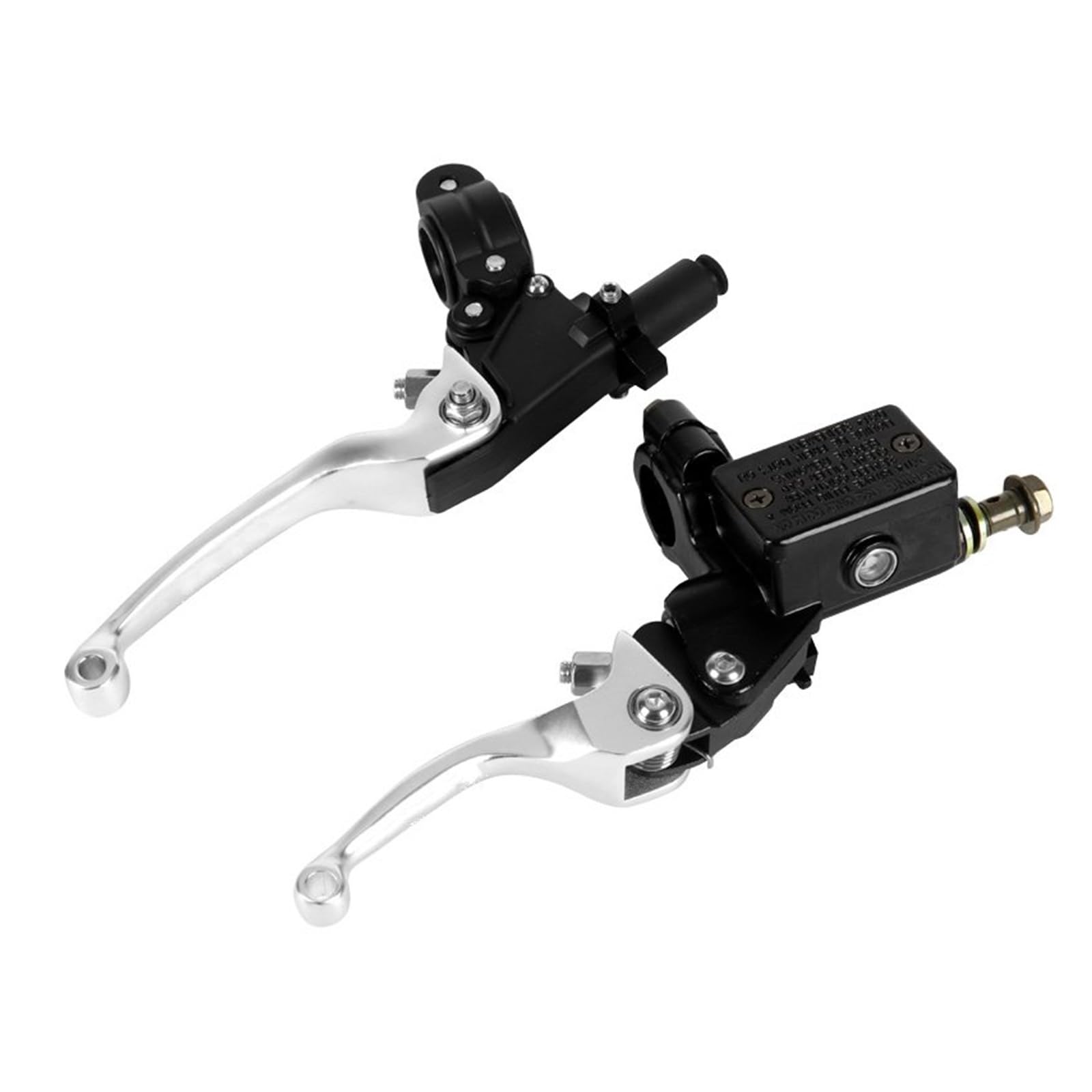 Iukmr Silver Motorcycle Clutch Brake Lever Universal Motorcycle Brake Clutch Bull Horn Levers Handle Drum Off-Road Vehicle(Silver)