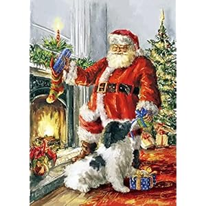 MVVMTOP Santa Claus Diamond Painting Kit Dog Diamond Art Kits for Adults Christmas Socks Paint with Diamonds Round for…