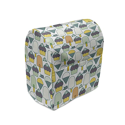 Ambesonne Cupcake Stand Mixer Cover, Composition of Ice Cream Cones