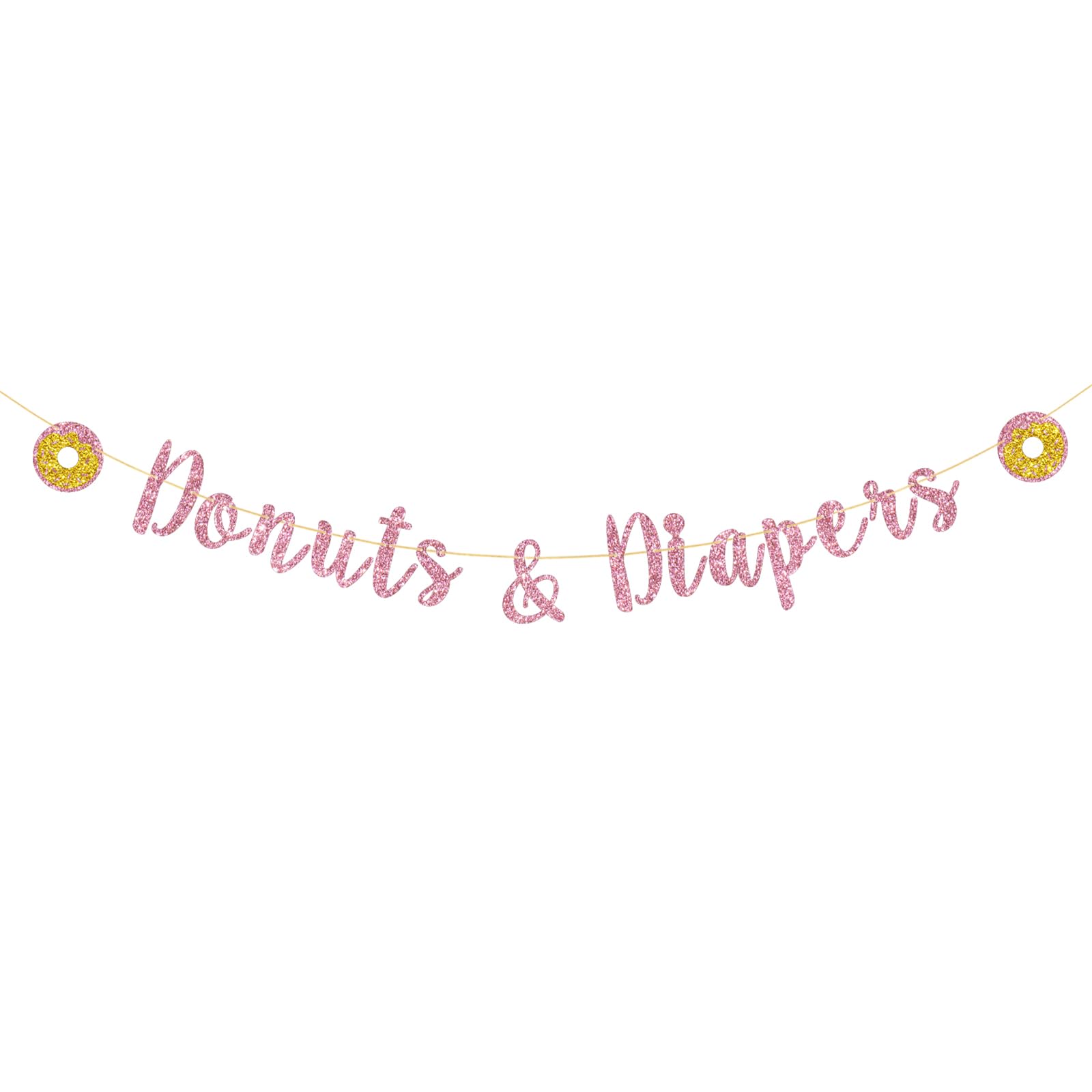 Talorine Donuts & Diapers Banner, Donuts Baby Shower Decorations, Donuts Sweets Theme Baby Shower Gender Reveal Decorations,Girls Baby Sprinkle
