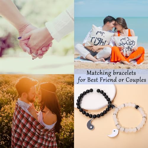 Image of Spider Friendship Bracelets Matching Bracelets for Couples Best Friends Bff, Matching Spider Kitty Bracelet Halloween Christmas Birthday Jewelry Gifts for Women Teen Girls Bestie Gf Bf
