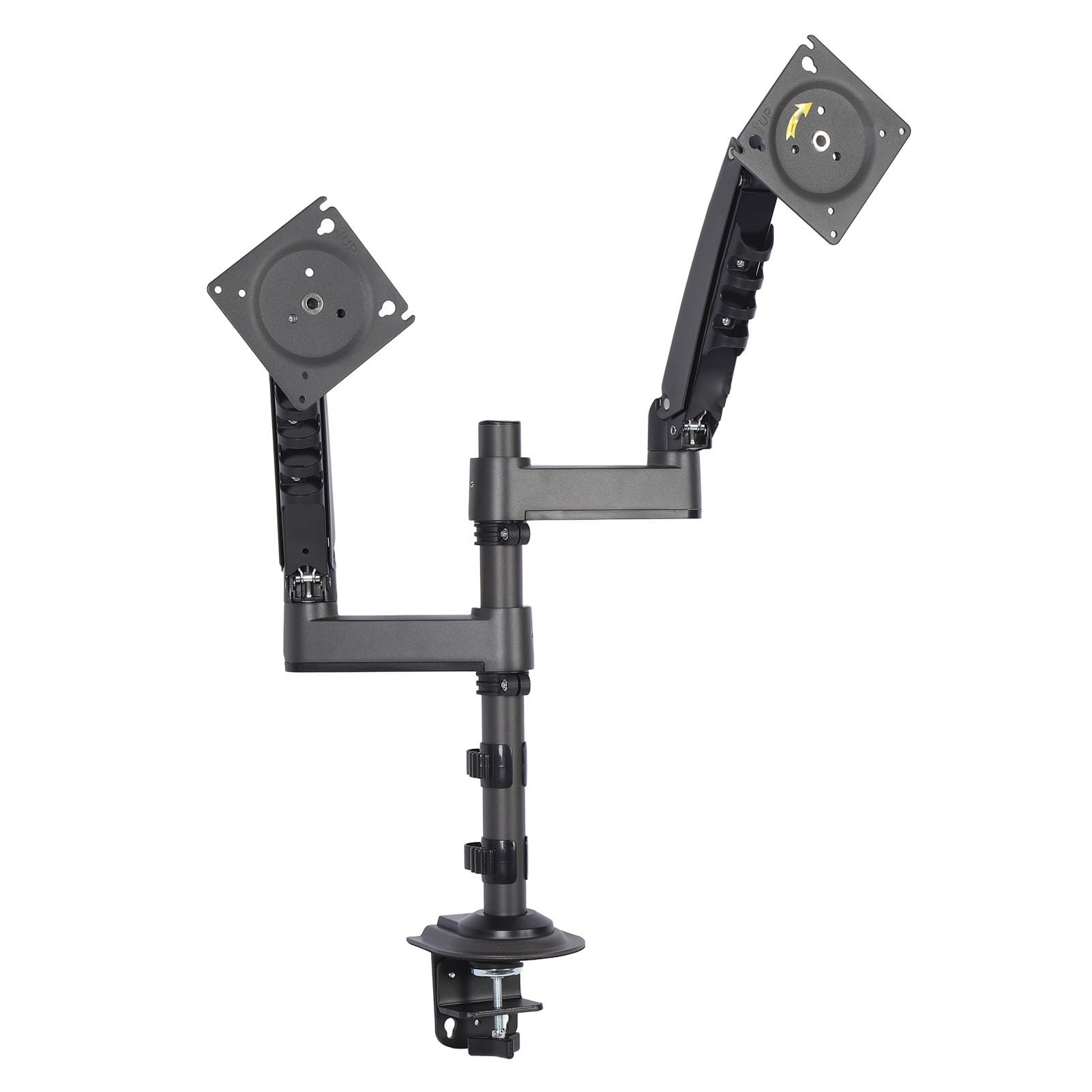 Supporto per il Display a Doppio Display, Supporto a Doppio Monitor Ad Altezza Regolabile con compatibilità da 17 a 27 Pollici per gli Spazi di Lavoro Domestici e di Ufficio