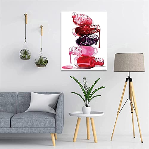 Yeeiffd Y-1 Full Drill Nail Polish Diamond Painting By Number Kits Makeup Beauty For Adults & Kids Crystal Rhinestone Cross Stitch Beautiful Picture For Wall Decor Gift 12X16 Inch thumb #1