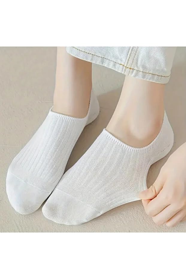Image of Pack of 6 No Show Socks for Men & Women | Cotton Blend Low Cut Invisible Socks | Anti-Slip Breathable Ribbed Ankle Socks | Multicolour Casual Summer Socks