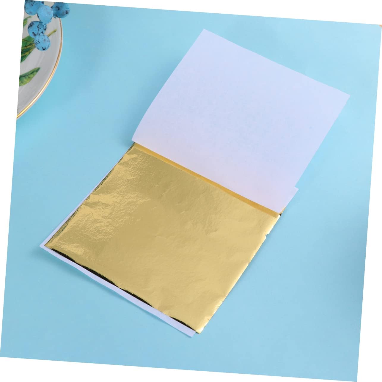CORHAD 9x9cm Gold Foil Paper Sheets 100 Pack Imitation Leaf Sheet Foil Paper for Nail Art Gilding