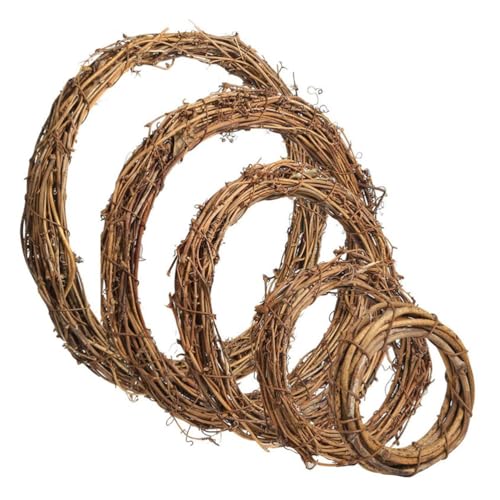 Artibetter Guirnalda De Rattan para Decoración De Hogar Y Festivales 5 Piezas Marco Circular Flexible para Manualidades DIY Y Adornos Colgantes