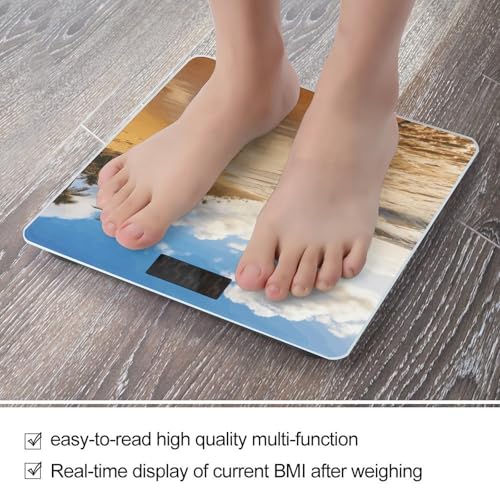 Báscula digital de baño con vidrio templado y pantalla LED miniatura 5