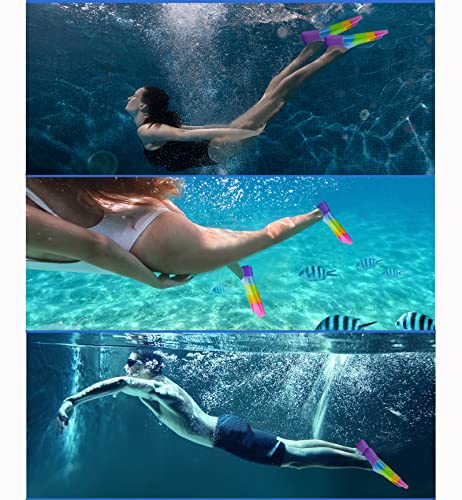 Image of Kids Short Swim Fins, Lap Training Flippers for Pool Youth Beginners | Soft Silicone Swimming Fins with Mesh Storage Bag for Children, Boys, Girls & Women