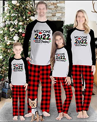 2022 Pajamas For Christmas Christmas Matching Family Pyjamas Welcome 2022 Letter Pattern Xmas Family  Pjs Plaid Round Neck Pajamas Nightwear Long Sleeve Tops And Pants For  Adults Baby And Kids Holiday Sleepwear: Buy Online At Best