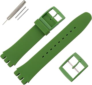 Rubber 17MM 19MM Watch Strap Compatible Swatch Watch Band Replacement Waterproof Silicone Watch Wristband for Ladies