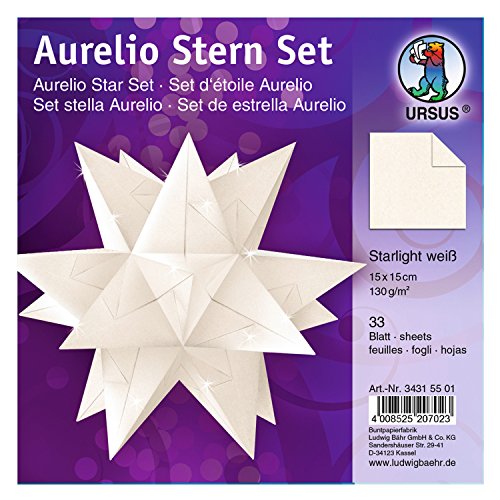 Ludwig Bähr Faltblätter Aurelio stern Starlight 120g/qm hochweiß 15x15