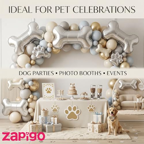 Image of Balloonistics Large Dog Bone Foil Balloon Pack Of 1