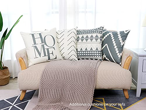 Mercijzyasang Set Of 4 Decorative Throw Pillow Covers 18X18 Inch For Couch, Square Accent Grey Pillows Cover Case For Cushions Sofa Bed Chair And Living Room Farmhouse Outdoor Decoration (Grey 0145) #TOP1