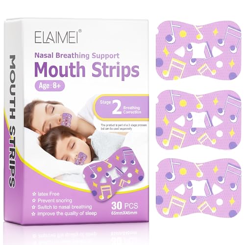30 Pezzi Cerotti Bocca per Dormire,Mouth Tape for Sleeping,Tappo per Russare,Migliora la Qualità Del Sonno,Miotape per Bambini,Cerotto per la Correzione Della Bocca Aperta Bambini Adulti (Fase 2)