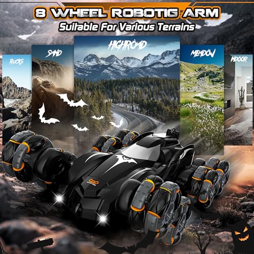 Remote Control Car, 2.4Ghz 8WD Rc Stunt Car with Automatic Demonstration, 360° Spins, Music and LED Lights, Remote Control Cars for Boys 4 5 6 7 8-12, Christmas Birthday Gifts Toys for Boys - Image 6