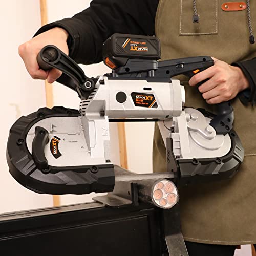 Bhtop 20V Cordless Band Saw, Brushless Compact Bandsaw, 5 Inch Cutting Capacity Hand Held Band Saw, Variable Speed Portable Bandsaw With Battery And Charger #TOP2