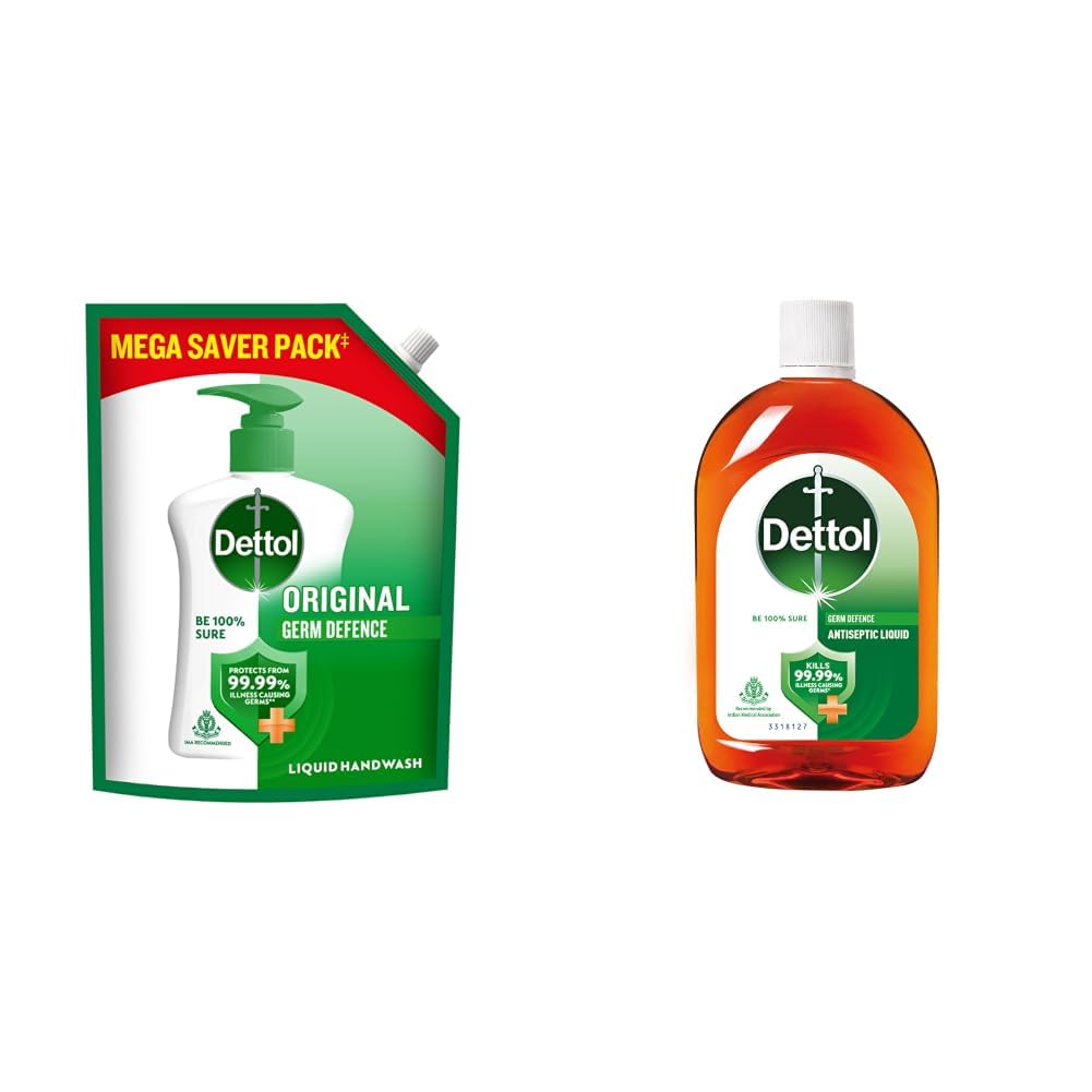 Dettol Liquid Handwash Refill - Original Hand Wash- 1350ml | Germ Defence Formula | 10x Better Germ Protection & Antiseptic Liquid for First Aid, Surface Disinfection and Personal Hygiene, 750ml-image-26