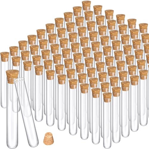 Thyle Glass Test Tubes with Cork Stoppers, 100 pcs