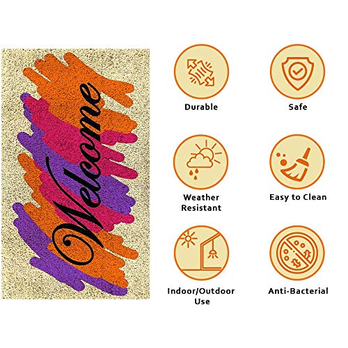 Image of Onlymat Coir & PVC Hard Ecofriendly Merry Christmas Printed Large Doormat for Main Door, Bedroom, Entrance, Home (Multicolour, 75cm x 45 cm x 1.5 cm)