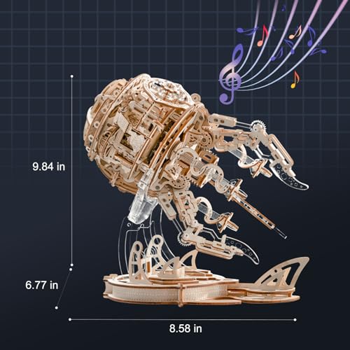 3D Wooden Puzzles for Adults, 3D Puzzle Model Aurora Jellyfish Toys Building Kits, DIY Wood Crafts Cool Toy Hobbies for Men Women, Creative Assembly Gifts - Image 5