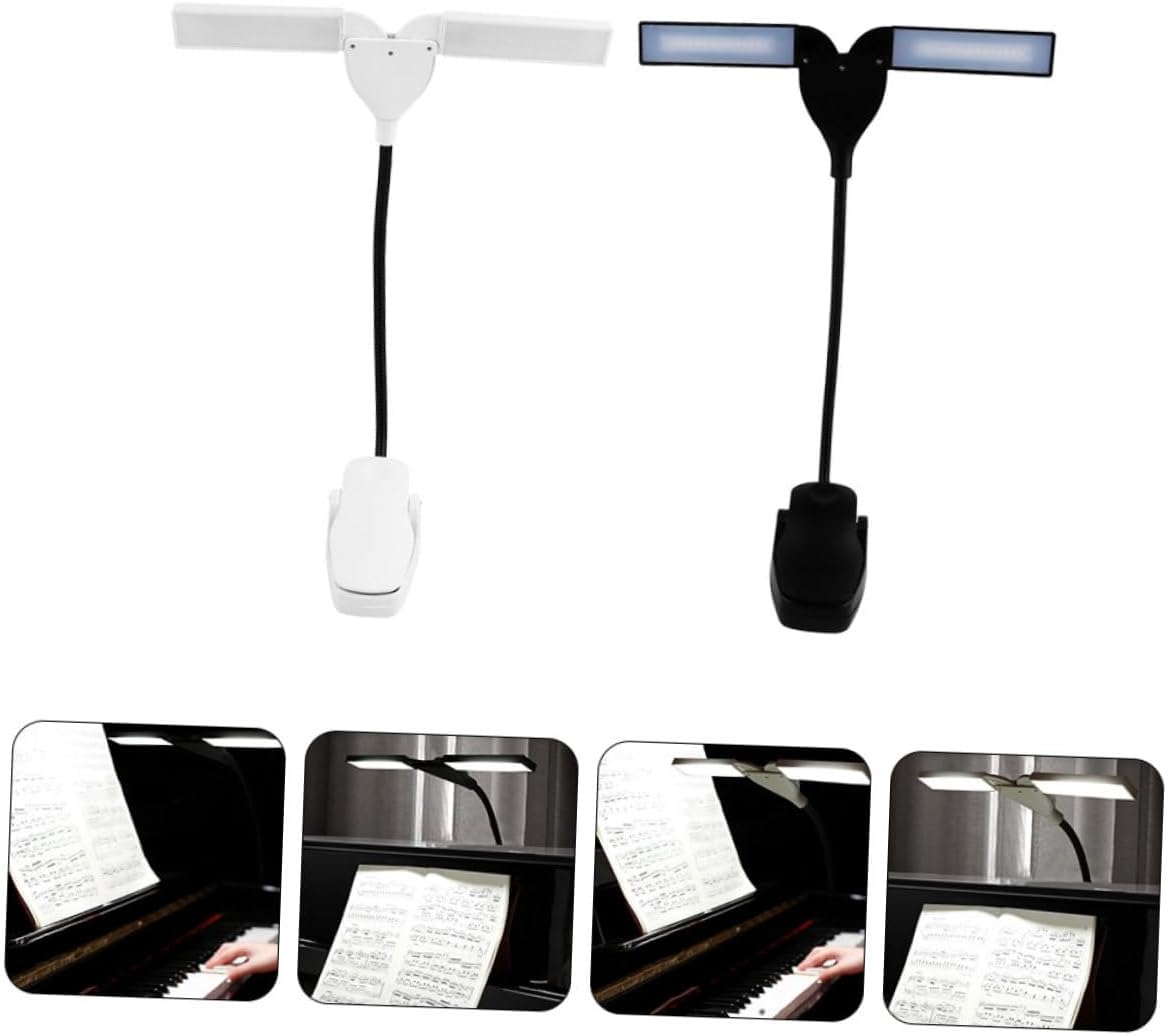LED Piano Clip Lamp Touch Control Eye Protection Soft Light Rechargeable Study and Practicing Light 2-Pack