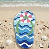 Drydiet Summer Bathroom Rug Cute Summer Door Mat Flip Flop Shape Shower Bath Mat...