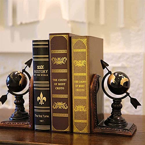 Dailyint Display Stand Creative Globe Bookends Resin European-Style Figurines Non-Slip Decorative Bookends Bookshelf Model Bookshelf Storage Rack Bookends Crafts Decoration Heavy Books #TOP1