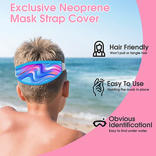 Vvinca Kids Swim Goggles With Nose Cover And Fabric Strap Cover, Kids Snorkel Mask Scuba Diving Mask Swim Mask Anti-Fog Clear View, Soft Silicone No Leak Swimming Goggles For Kids 6-14, Snorkel Gear #TOP3