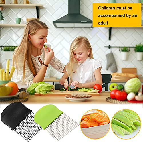 Pack of 2 Wave Cutters, Stainless Steel, Wave Cutters, Children, Potato Wave Cutter, Chips Wavy Edge for Vegetables, Potatoes, Onions, Cucumbers - Image 6
