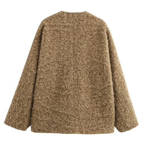 Perbai Women's Tie Front Bow Cardigan Jacket Fuzzy Wool Blend Long Sleeve Batwing Oversized Winter Trench Coats2