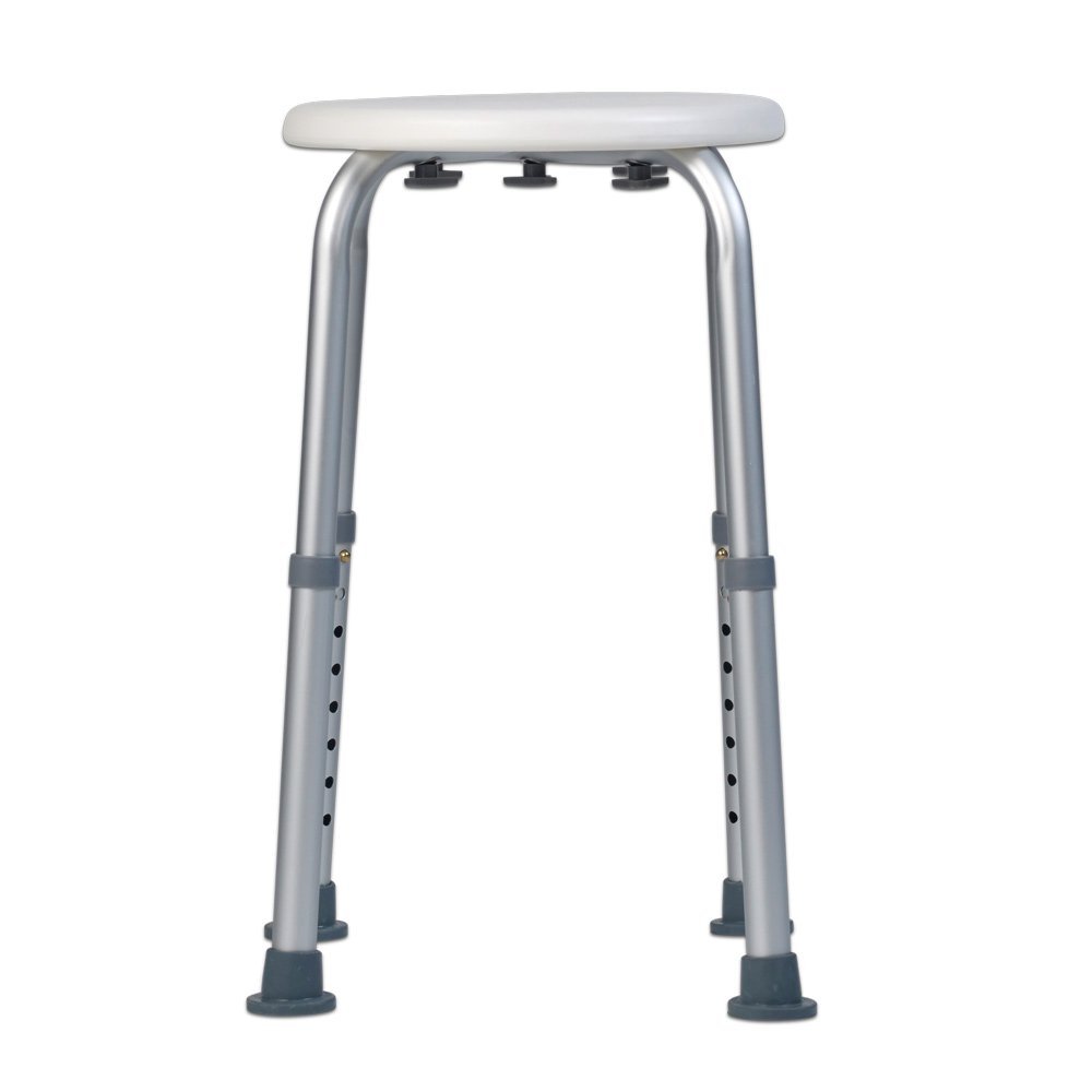 Teqler ® Stabiler höhenverstellbarer Duschhocker/Duschstuhl. Anti-Rutsch-Füße