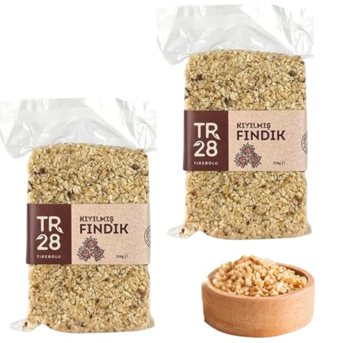 Giresun Chopped Hazelnuts, 100% Natural & Delicious, Organic, Additive-Free, Authentic Turkish Product, Geographical Indication Registered, (GİRESUN KIYILMIŞ FINDIĞI), 250g / 0.55 lb - PACK OF 2