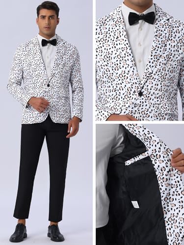 Lars Amadeus Animal Printed Blazers for Men's Peak Lapel One Button Slim Fit Party Tuxedo Sports Coats4