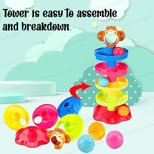 FunBlast Roll Swirling Tower for Baby & Toddler Educational Toys | Stack, Drop and Go Ball Ramp Toy Set Includes 3 Spinning Activity Balls - Multicolor FunBlast Roll Swirling Tower for Baby & Toddler Educational Toys | Stack, Drop and Go Ball Ramp Toy Set Includes 3 Spinning Activity Balls - Multicolor
