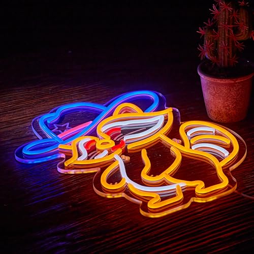 Image of Cowboy Racoon Neon Sign Raccoon Neon Light Cowboy LED Sign USB Powered Dimmable Art Signs for Bar Pub Store Man Cave Kids Room 16.2 X 12.6 inch