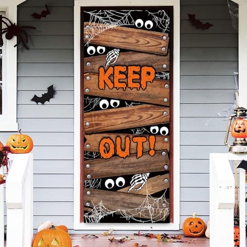 PPGGOPP Decoração de porta para Halloween bandeira de Halloween para porta decoração bandeira de cobertura de porta para ornamentos de interior e exterior 180 x 75 cm (A)