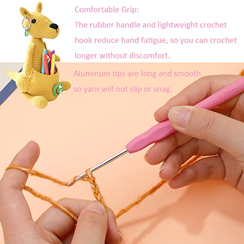 Image of Crochet Hook, 3.0 mm Ergonomic Crochet Hook, Crochets Needles, Ergonomic Handle, Knitting Needles with Soft Handle Beginners and Experienced Crocheting Hobbyists (3.0 mm)