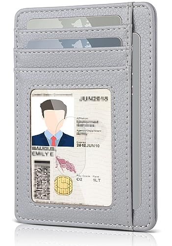 Image of Teskyer Slim Minimalist Wallet for Men, RFID Front Pocket Card Holder | Ultra Slim Front Pocket Design, 8 Card Slots, RFID Protection, Smooth Faux Leather for Everyday Carry