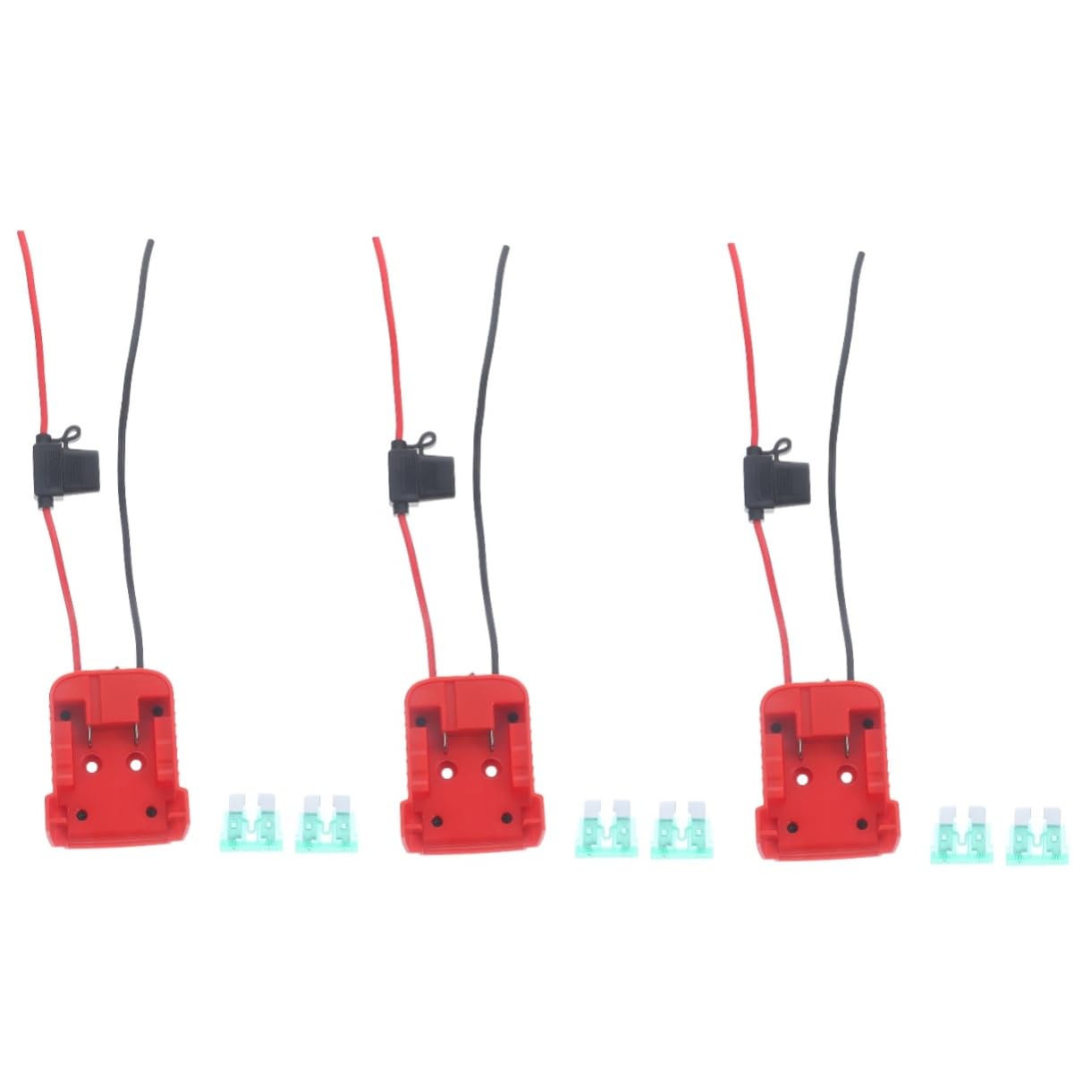 DOITOOL 3 Piezas Adaptador de batería portátil Ordenador portstil Adaptador de Corriente de Bricolaje Conector convertidor de Potencia para Bricolaje el plastico Rojo