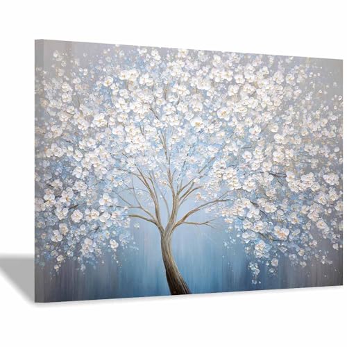 Arbre de vie bleu affiche multicolore cadre décoration murale 60x80