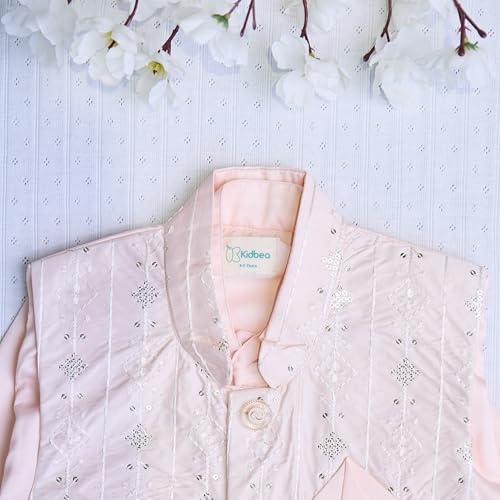 Image of Kidbea Boys Ethnic Kurta Pajama Set with Embroidered Nehru Jacket | Traditional Indian Outfit for Weddings & Festivals | Soft Comfortable Kidswear