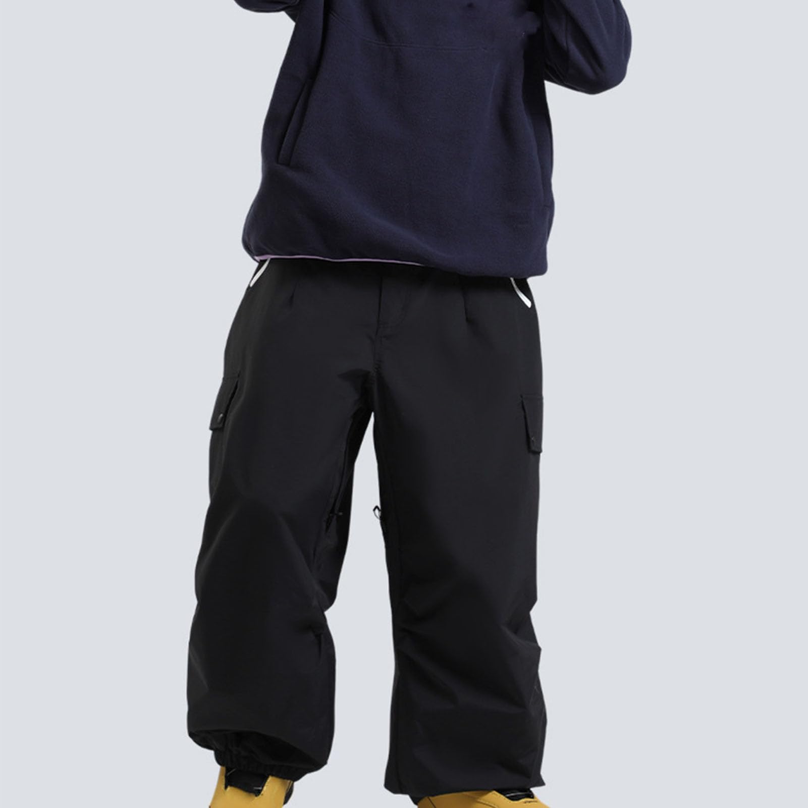 off White,XL, Pantaloni da Snowboard da Uomo e da Donna, Super Larghi da Sci e da Neve Larghi Isolanti Impermeabili e Antivento